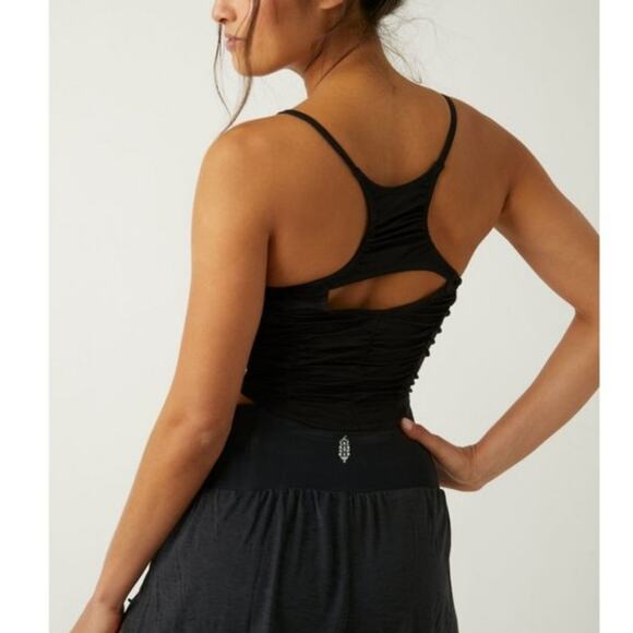NEW Free People FP Movement Shirr Enough Cami Tank Top Black - Picture 3 of 14